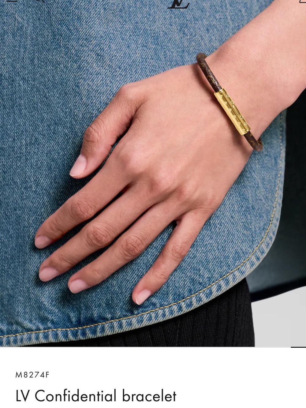 Louis Vuitton Confidential Bracelet with Gold details. 💥Authentic💥 - Picture 12 of 12